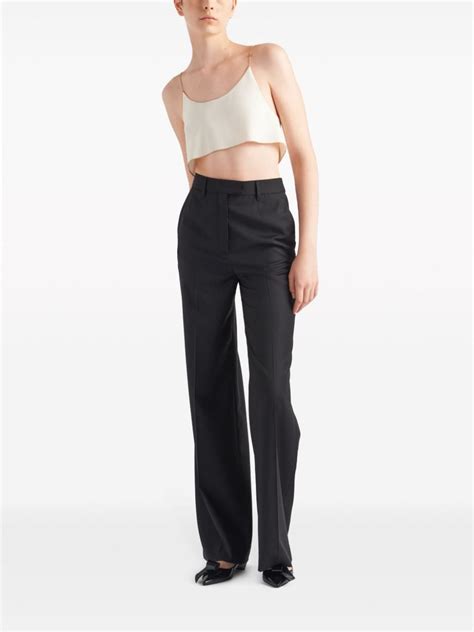 camicia prada tigri|Prada Sablé Cropped Camisole Top .